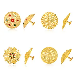 VFJ VIGHNAHARTA FASHION JEWELLERY Vighnaharta Sizzling Graceful Alloy Gold Plated Stud Earring Combo set valentine day gift valentineday gift for her gift for him gift for women gift for men love gift gifts ValentinesDay2023 for Women and Girls Pack of- 4 Pair Earrings VFJ1341-1348-1349-1339ERG