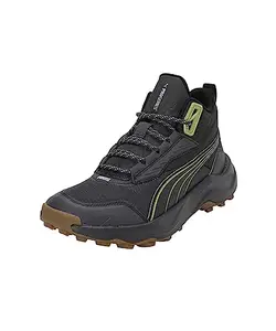 Puma Unisex-Adult Obstruct Pro Mid Dark Coal-Gum-Kiwi Green Running Shoe - 8 UK (37868905)