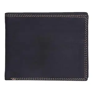 Leatherman Fashion LMN Genuine Leather Black Men's Bi-fold Wallet 7 Card Slots