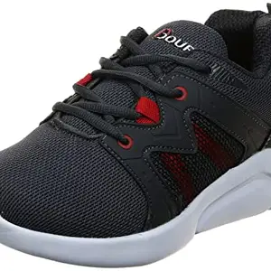 Bourge Men's Loire-339 Grey and Red Running Shoes-6 UK (40 EU) (7 US) (Loire-339-06)