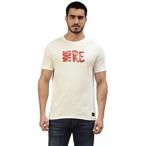 Royal Enfield Men's Regular Fit T-Shirt (TSA230007_Off-White