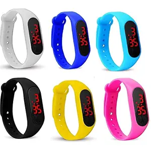 BuySasta Silicone Slim Digital LED Black Dial Boy's and Girl's Bracelet Band Watch -(Pack of -1) Watch for Kids Boys and Girls Kids Boys Watches/Men's Watches