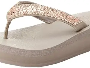 Skechers -Women's Modern Flip-Flops & Slippers-Vinyasa - Wild Daisies-119638-Tpe-9,Taupe