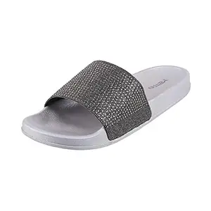 Metro Women's Silver Synthetic Sandals 5-UK (38 EU) (41-3929)