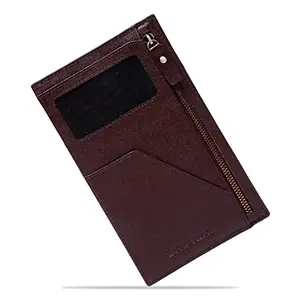 LOUIS STITCH Mens Rosewood Italian Saffiano Leather Passport Holder RFID Blocking Multiple Card Slots Handcrafted Premium Slim Wallets Unisex (PHCZRW)
