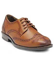 TEAKWOOD LEATHERS Teakwood Genuine Leather Formal Oxford Office Shoes for Mens(Brown)