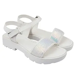 Right Steps Women's Fashion Sandals|Sandals for Girls| Women Footwear (White, numeric_4)