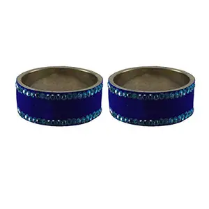 Vidhya Kangan Blue Stone Stud Brass Bangle (ban12340-2.8)