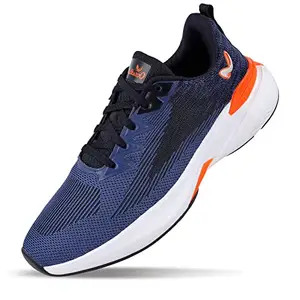 WALKAROO Gents Navy Blue Orange Sports Shoe (WS9092) 9 UK