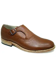 ASM TAN Monk Single Buckle Handmade Goodyear Welted Shoes ARTICLE-HM06, UK 4 to 15 (15)