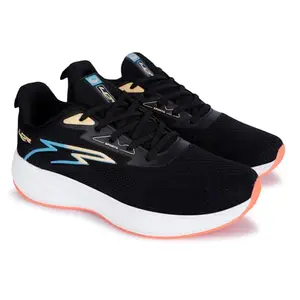 Lancer Mens FLASH-29BLK-ORG Black Running Shoe, 6