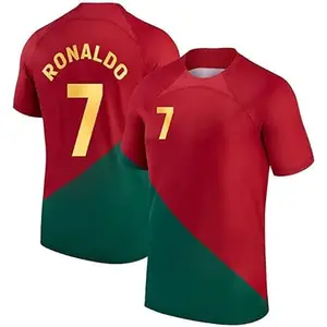 Sports Soccer Boys Football Portugal Jersey Ronaldo 7 Home Kit Jerseys T-Shirt(Kid's, Boy'&Men)(L)