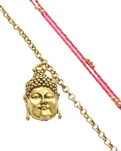 PRETTY PONYTAILS Pretty Ponytails Sacred Mauli and Unique Laughing Buddha Bracelet Rakhi Gift Set for Brother for Raksha Bandhan