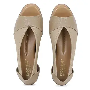 DOCTOR EXTRA SOFT Women's Sandals Ortho Care Orthopaedic Diabetic Daily Use Dr Sole Footwear Casual Stylish Chappals Slippers for Ladies & Girl's 2122-Beige-37 UK