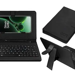 ACM Keyboard Case Compatible with Oneplus Nord 3 Mobile Flip Cover Stand Direct Plug & Play Device for Study & Gaming Black