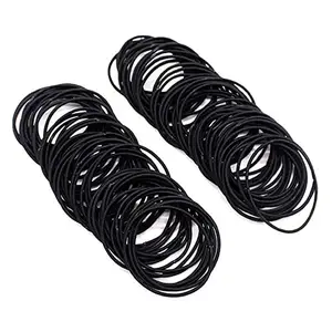 Ghelonadi Elastic Band Women Rubber Hair Tie Ponytail Rubber Hair band Hair styling Tool Black_Color (pack of 80)