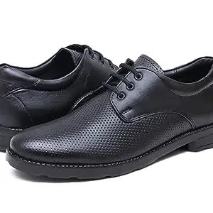ARAMISH Black Formal Derby Lace Up Genuine Leather Shoes for Men- 10 UK