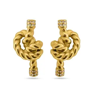 PALMONAS Golden Mariner Knot Studs for Womens - Waterproof & Anti-Tarnish