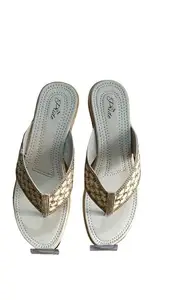 Fashion Feet Footwear Flats Sandal for Women and Girls | Women Ethnic Flats Footwear for Women | Fancy & Stylish Slippers for Party and Regular Used (Colour:White, Size: 8)