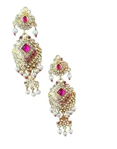VINAYAK CREATIONS Gold-Plated Rajasthani earrings for Women and Girls Gift For Women & Girls (pink)
