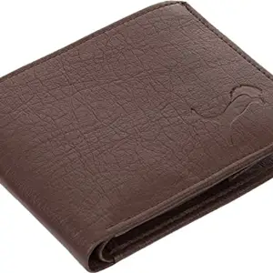 WILD EDGE Artificial Leather Dark Brown Solid Designing Wallet for Men - Versatile Leather Men's Wallet (Brown)