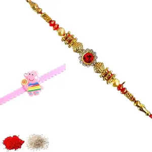 Rakhiya.com Designer Rakhi set of two, Multicolour rakhi, combo of two (set of 2), With Roli Chawal Packet 0043
