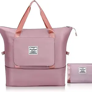 M B Store Expandable Foldable Duffle Bag and Handle for Travel Rolling Luggage Carry On Handbag Traveling Large Weekend Briefcase