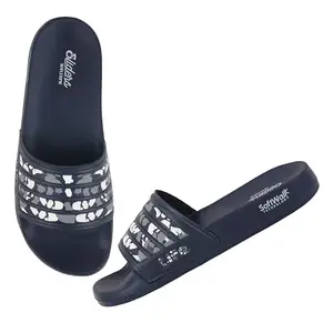 URJO COMBAT Men's Sliders/Slippers Lightweight Super Flexible Arch Support Durable Anti Skid & Stylish Dailywear Sliders/Slippers for Men by Welcome M COMBAT-NVY_6