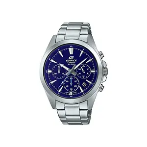 Casio Men Stainless Steel Analog Blue Dial Watch-Efv-630D-2Avudf, Band Color-Silver