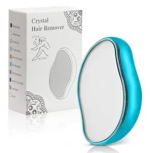 AHCP ACUPRESSURE HEALTH CARE PRODUCT AHCP Crystal Hair Eraser for Women and Men, Magic Crystal Hair Remover Painless Exfoliation Hair Removal Tool for Arms Legs Back, Washable Crystal Epilator Without Shaving for Smooth Skin Gifts (Blue)