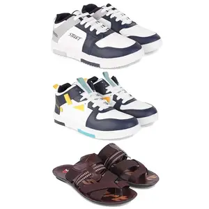 Men's Stylish Casual Shoes | Comfortable & Trendy Daily WearPremium Casual Shoes for MenGR-(3-Combo)-1075-1074-3127-8 Multicolor