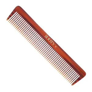 ROOTS Classic Comb | Fine Teeth For Styling & Straightening | Round Teeth prevent Hair & Scalp damage | For Women with Straight, Long, Wavy Hair | Wet & Dry use | Length - 7.4 Inch | Model No - 4C