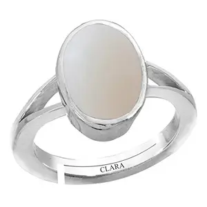 Clara Opal 4.8cts or 5.25ratti stone Silver Adjustable Ring for Women