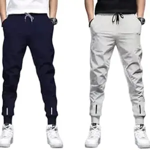 RIKSAW Track Pants for Mens || Joggers for Mens || Men's Sports Regular Fit Polyester Track Pant with Two Side Zipper Pockets