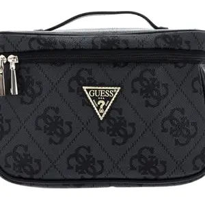 Guess Women Grey Printed Berta Toiletry Train Case