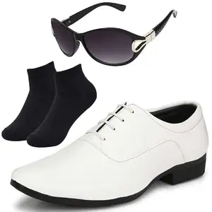 Vitoria Prefered Looks l Men White Lace Formal Shoes with Black Socks & Women Gaga Black/6