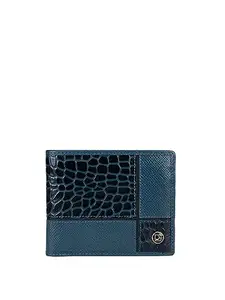 Da Milano Genuine Leather Blue Bifold Mens Wallet with Multicard Slot (10348)