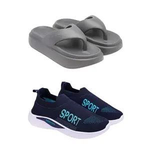 ZENWEAR Extra Soft Classic Casual wear with Flexibility Technology Flip Flop Combo for Women's/Girl's(6110+7074)(8) Multicolor