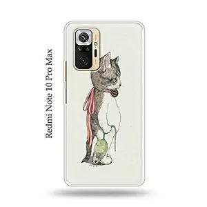 The Little Shop The Little Shop Designer Printed Soft Silicon Back Cover for Redmi Note 10 Pro Max (Cat and Mouse)