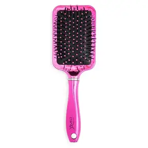 XMSD Professional XMSD Pink Paddle Hair Brush – Anti-Static Detangling Brush with Soft Ball-Tipped Bristles – Wide Flat Brush for All Hair Types – Stylish & Gentle Scalp Massager – Unisex Hair Styling Tool