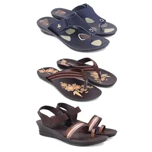 Trendy Open-Toe Sandals for Women – Soft Padded Footbed, Summer Wear | (COMBO-3)-1973-O21-1961-6