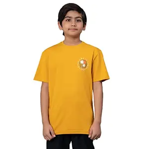 Red Tape Unisex's Graphic Print Regular Fit T-Shirt (UHT0059_Yellow