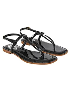 Shoetopia Solid Backstrap Casual White Black Sandals For Women & Girls /UK4