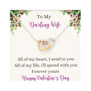 RAKVA 925 Sterling Silver Gift Wife Necklace, Valentines Day Love Knot Necklace, Valentines Day Gift Idea, Husbandâ€™S Gift For Wife, Interlocking Hearts Pendant