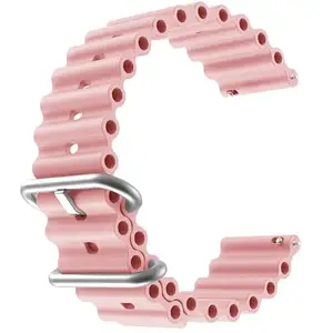 A3sprime Universal Soft Silicone Watch Strap Suitable for All 22mm Lugs Width Smartwatch (Set of 1 Pairs) - Pink