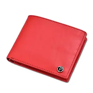 PIRASO Classy Look Matte Red Leather Men's Wallet