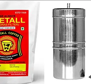 Beetall Coffee Powder Beatall Starter Filter Coffee Powder 5x50 gm +Stainless Steel South Indian Filter Coffee Drip Maker -Coffee in a Measure is a Treasure
