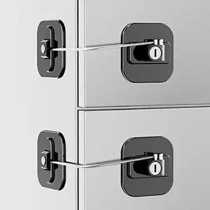 Mr Chen Refrigerator Door Locksï¼2 Pcs Fridge Lock With 4 Keys And Strong Adhesive Child Safety Locks Set For Appliances Kitchen Cabinets Fridge Door Refrigerator Cabinet Drawerï¼Black 2Packï¼