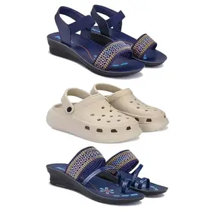 Women's Comfortable Sandal,Casual Lightweight Sandal for Everyday Wear | BT-(3-COMBO)-1935-OO1-1953-7-EURO-38