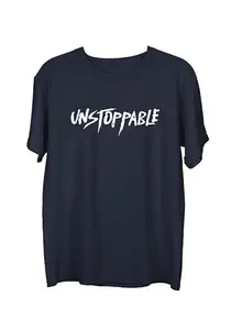 Wear Your Opinion Mens Graphic Printed T-Shirt (Design: Unstoppable,Navy,X-Large)